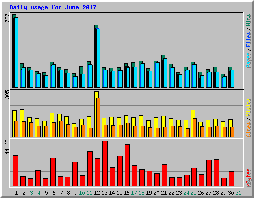 Daily usage for June 2017
